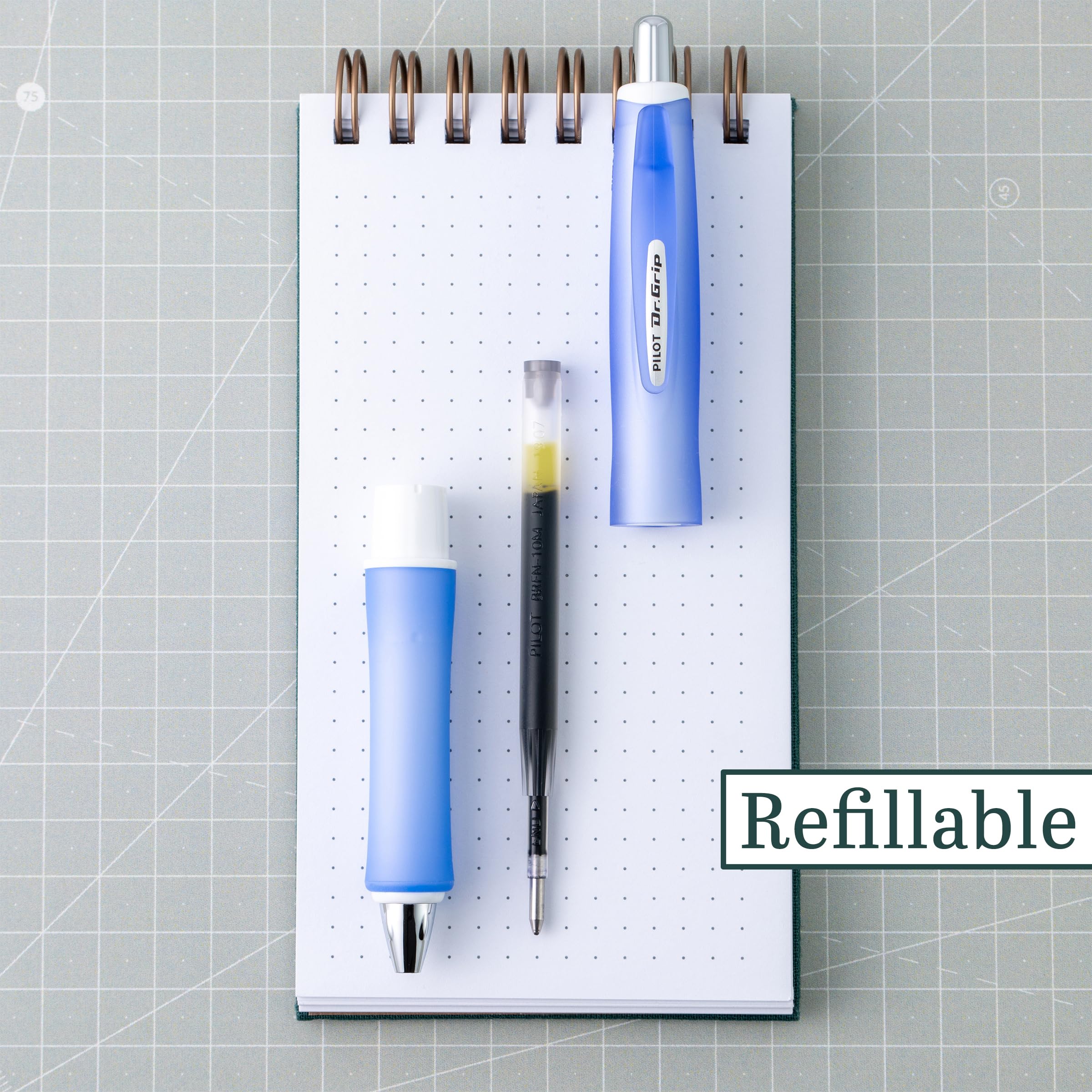 Pilot Dr. Grip Frosted Refillable & Retractable Ballpoint Pen, Medium Point, Pink Barrel, Black Ink, Pack of 2 - Image 5