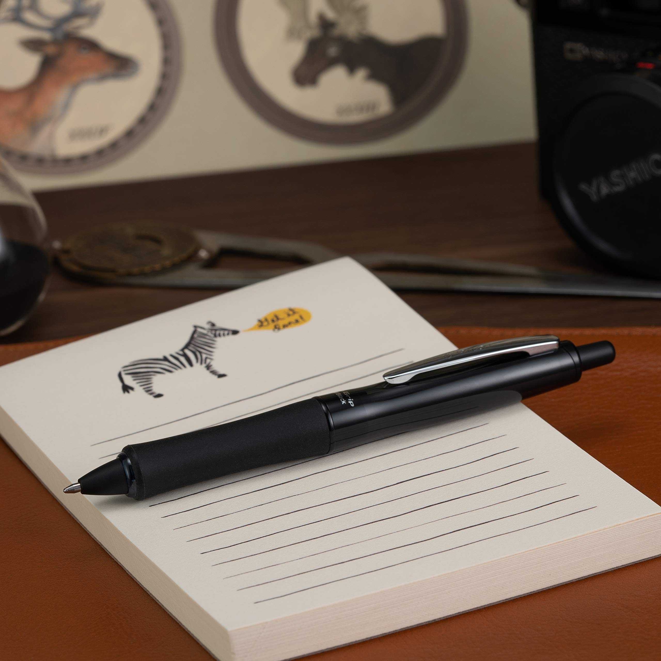 PILOT Dr. Grip FullBlack Refillable & Retractable Ballpoint Pen, Medium Point, Black Ink, 3-Pack (14634)- Ideal for School, Journaling & Office Writing - Image 4