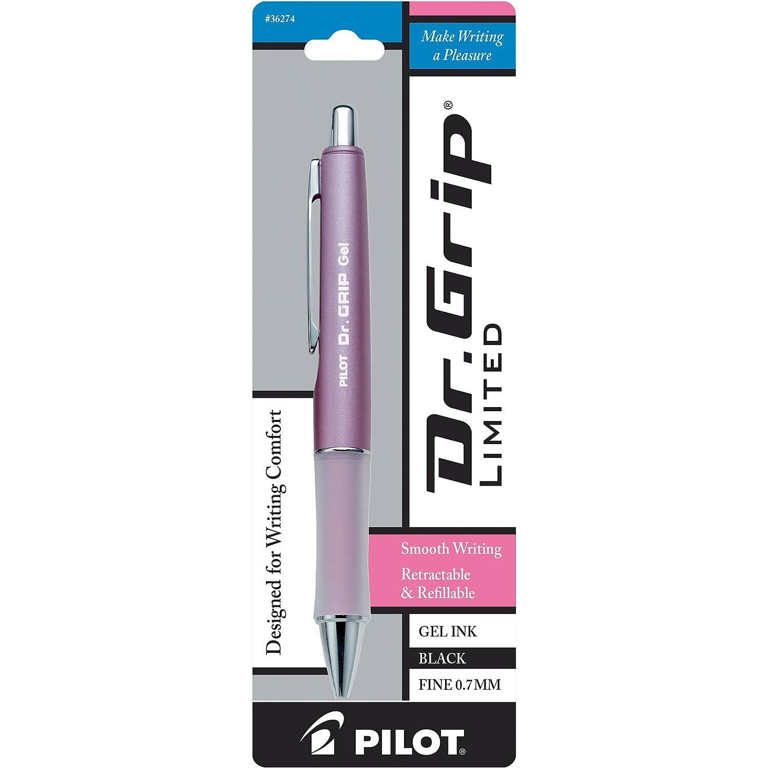 PILOT Dr. Grip Limited Refillable & Retractable Gel Pen, Fine Point, Assorted Barrel, Black Ink, Single Pen (36274) - Image 3