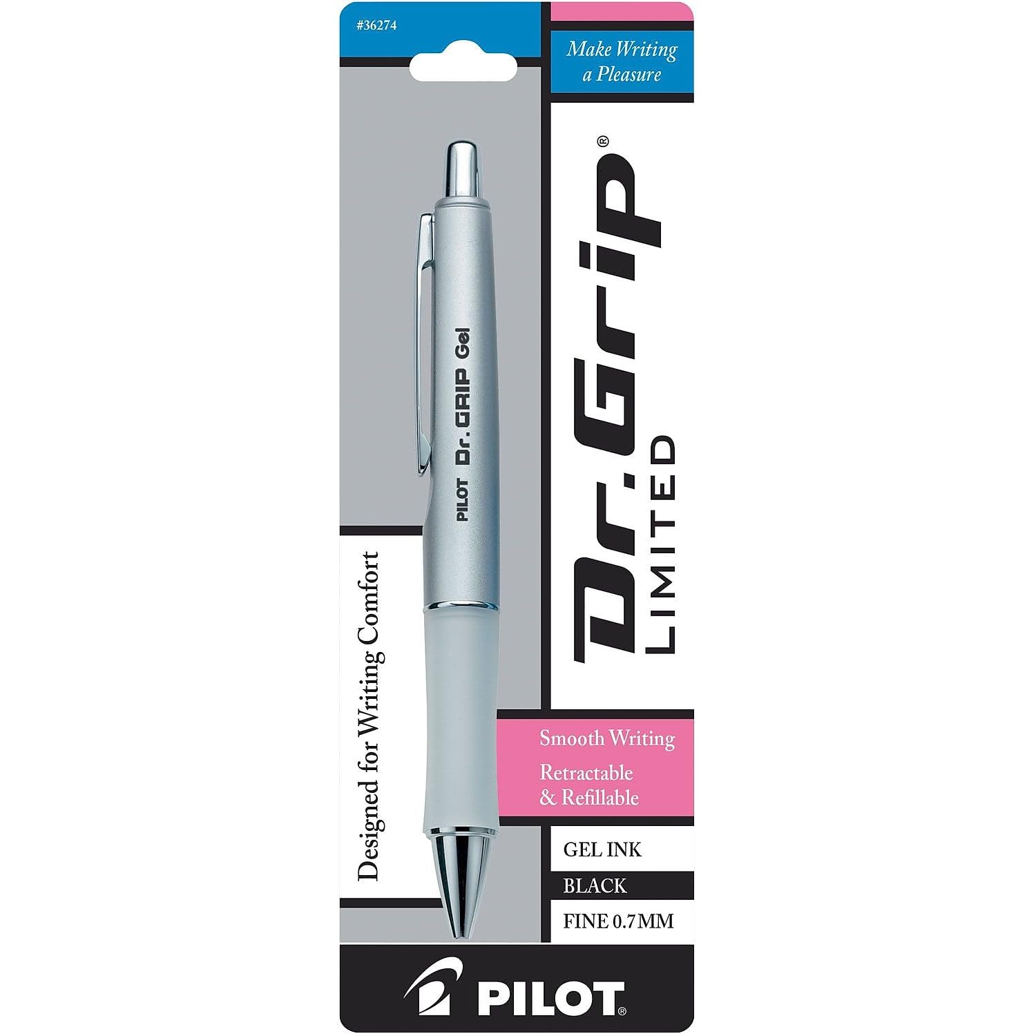 PILOT Dr. Grip Limited Refillable & Retractable Gel Pen, Fine Point, Assorted Barrel, Black Ink, Single Pen (36274) - Image 4