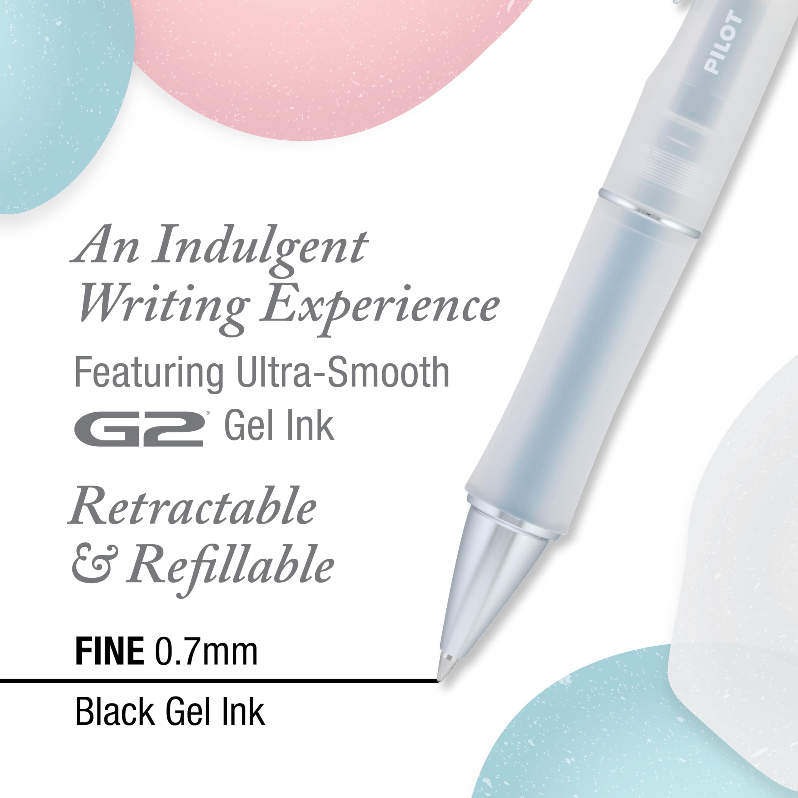 Pilot Dr. Grip Serenity Refillable and Retractable 3 Pack Gel Pens, Fine Point 0.7mm, Soft Aesthetic Barrels, Black Ink Ideal for School, Journaling & Office Writing - Image 3