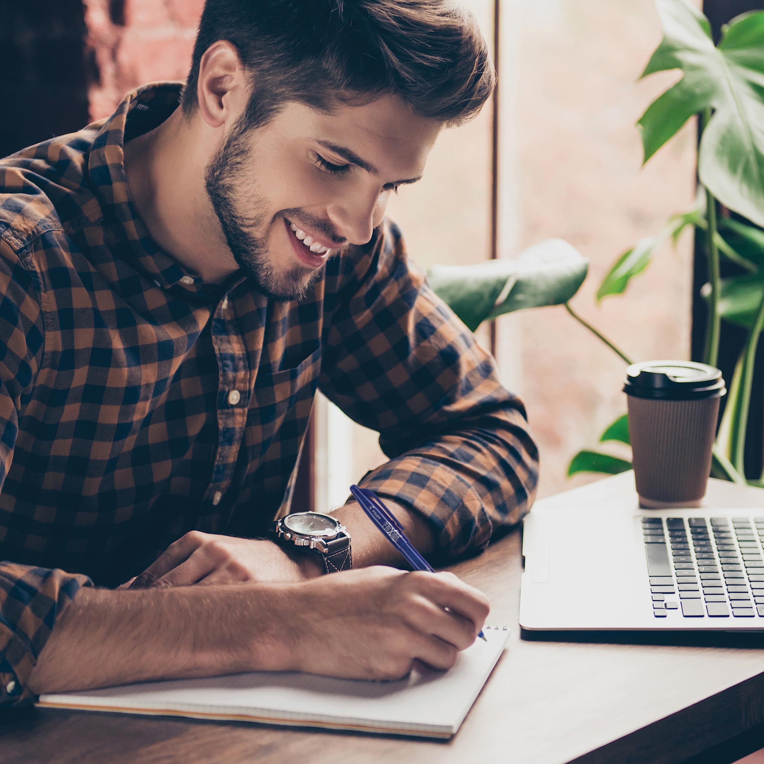 PILOT FriXion Ball Erasable & Refillable Gel Ink Stick Pens, Fine Point, Black & Blue Ink, 14-Pack - Image 5