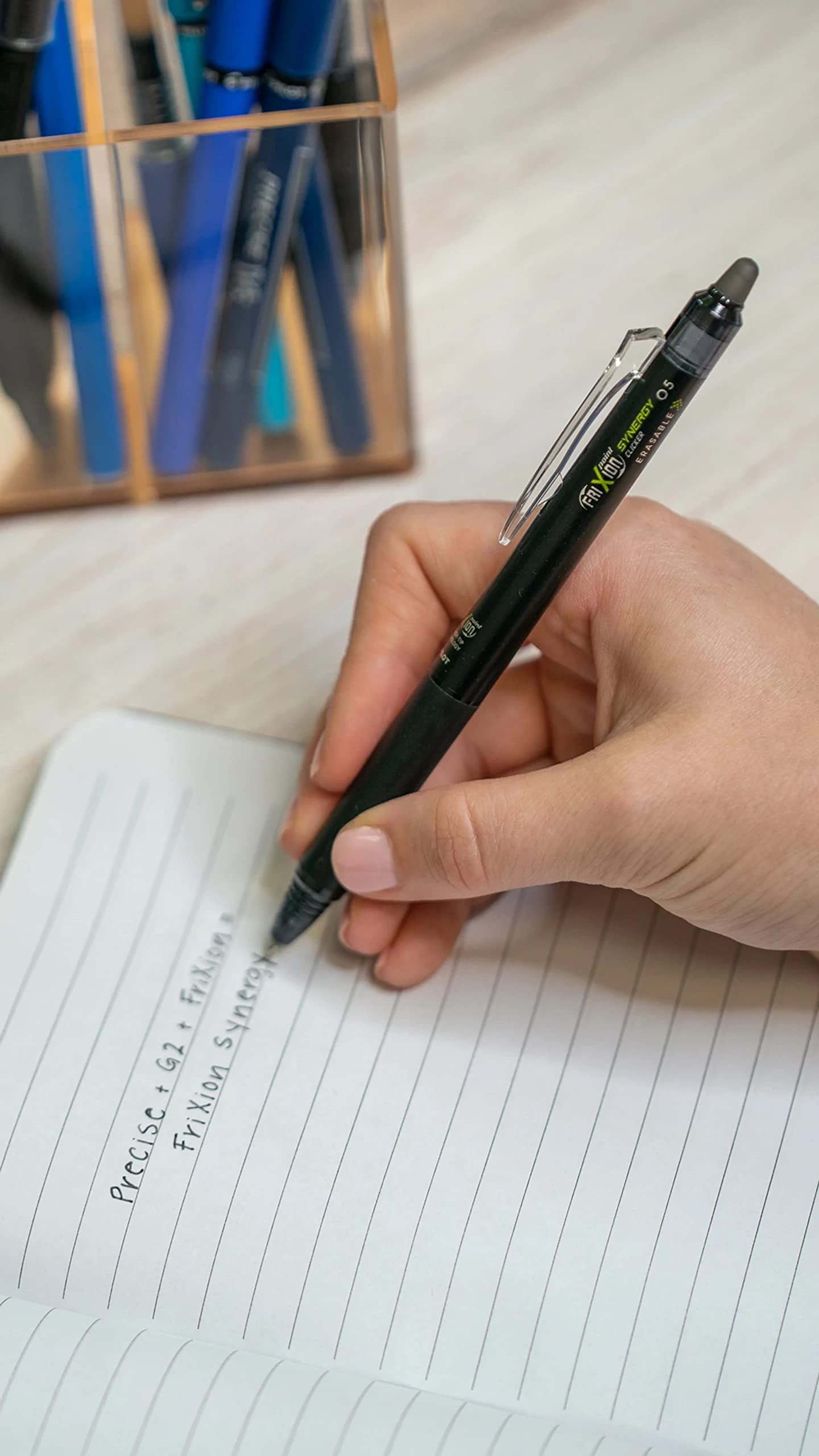 Pilot FriXion Synergy Clicker Erasable, Refillable, Retractable Gel Ink Pens, Extra Fine Point 0.5 mm, Pack of 7, Assorted Colors, FriXion Erasable Pens 0.5 - Ideal for School & Office Writing - Image 7