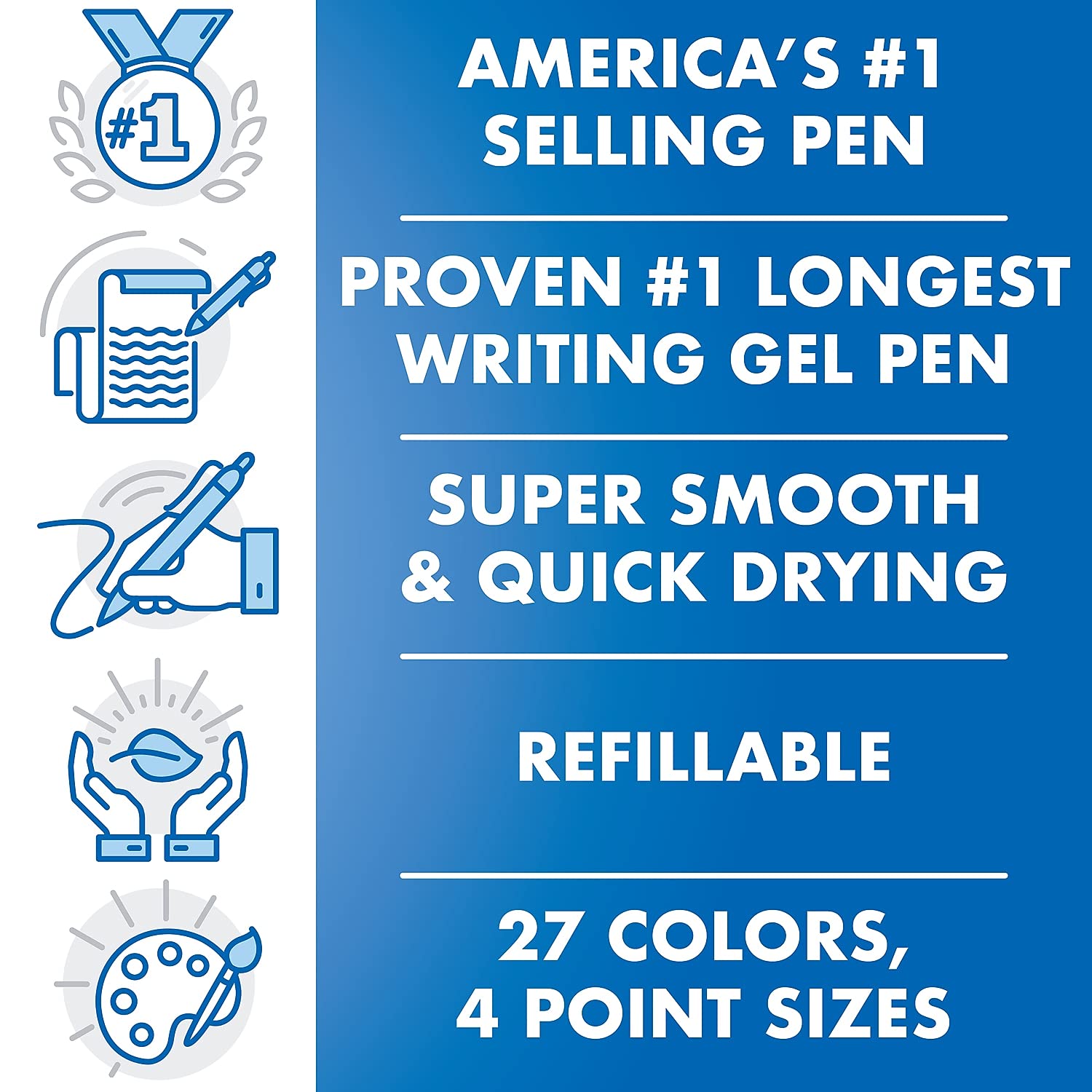 Pilot G2 Premium Gel Pen Convenience Pack, Retractable, Fine 0.7 mm, Blue Ink, Blue Barrel, 36/Pack - Image 3