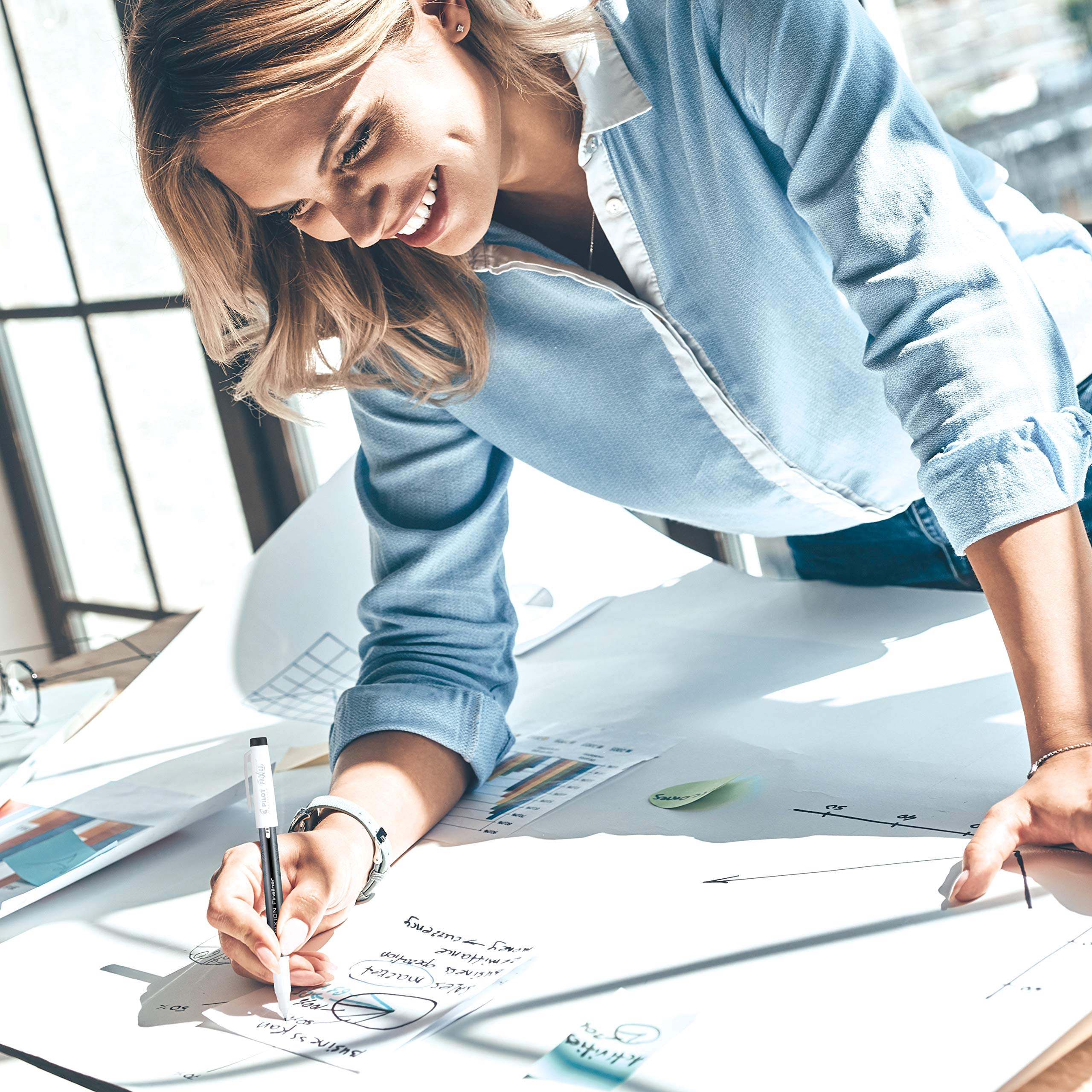 PILOT Pen 11452 FriXion Fineliner Erasable Marker Pens, Fine Point, Assorted Color Inks, 12 Count-Pack - Image 5