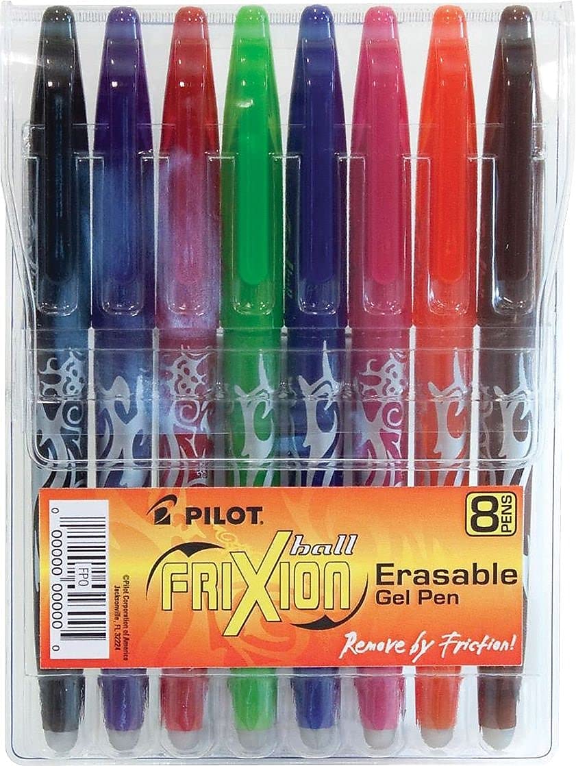 PILOT Pen 31569 FriXion Ball Erasable & Refillable Gel Ink Stick Pens, Fine Point, Assorted Color Inks, 8-Pack Pouch - Image 3