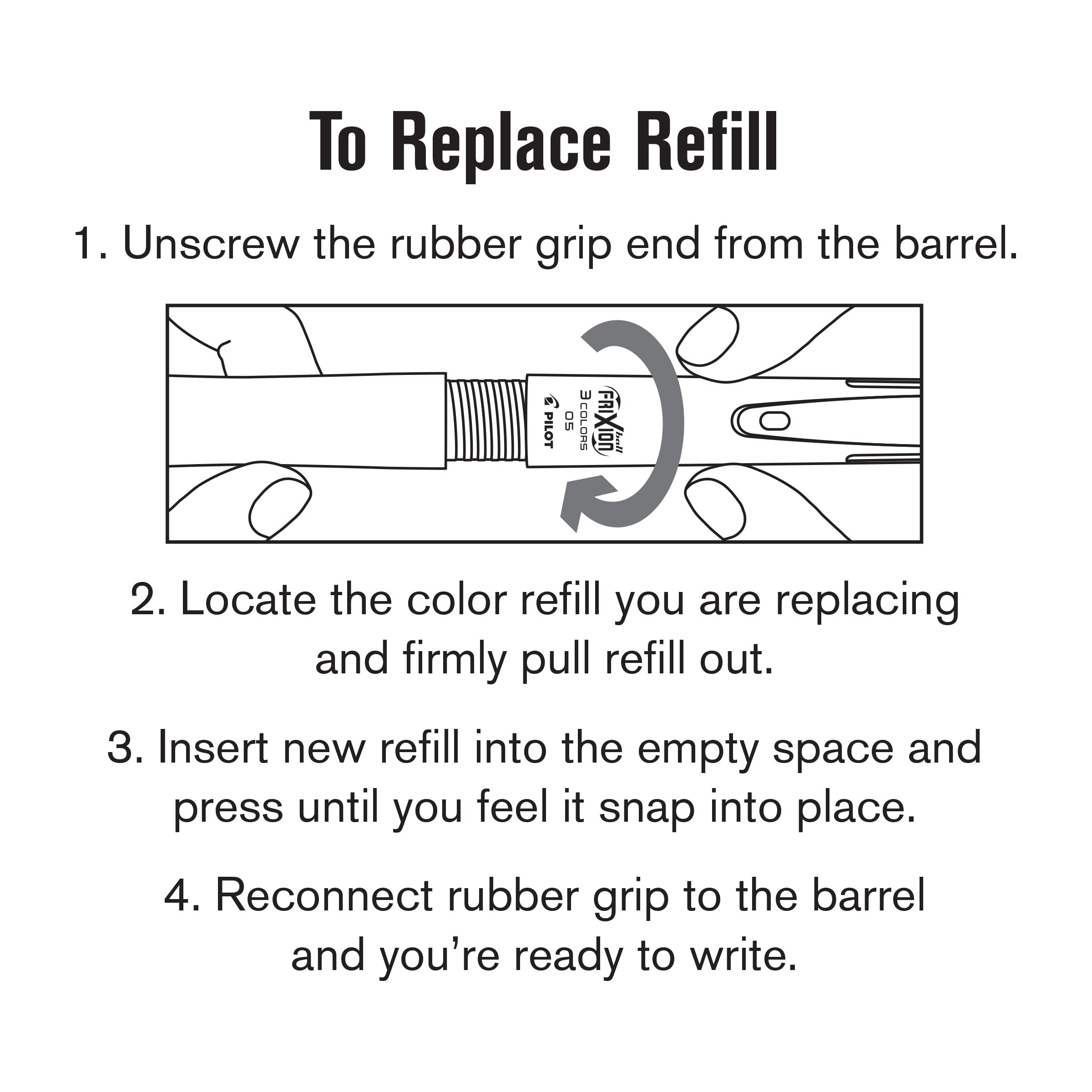 PILOT Pen FriXion Gel Ink Refills for Erasable Pens, Fine Point, Black Ink, 12-Pack - Image 4