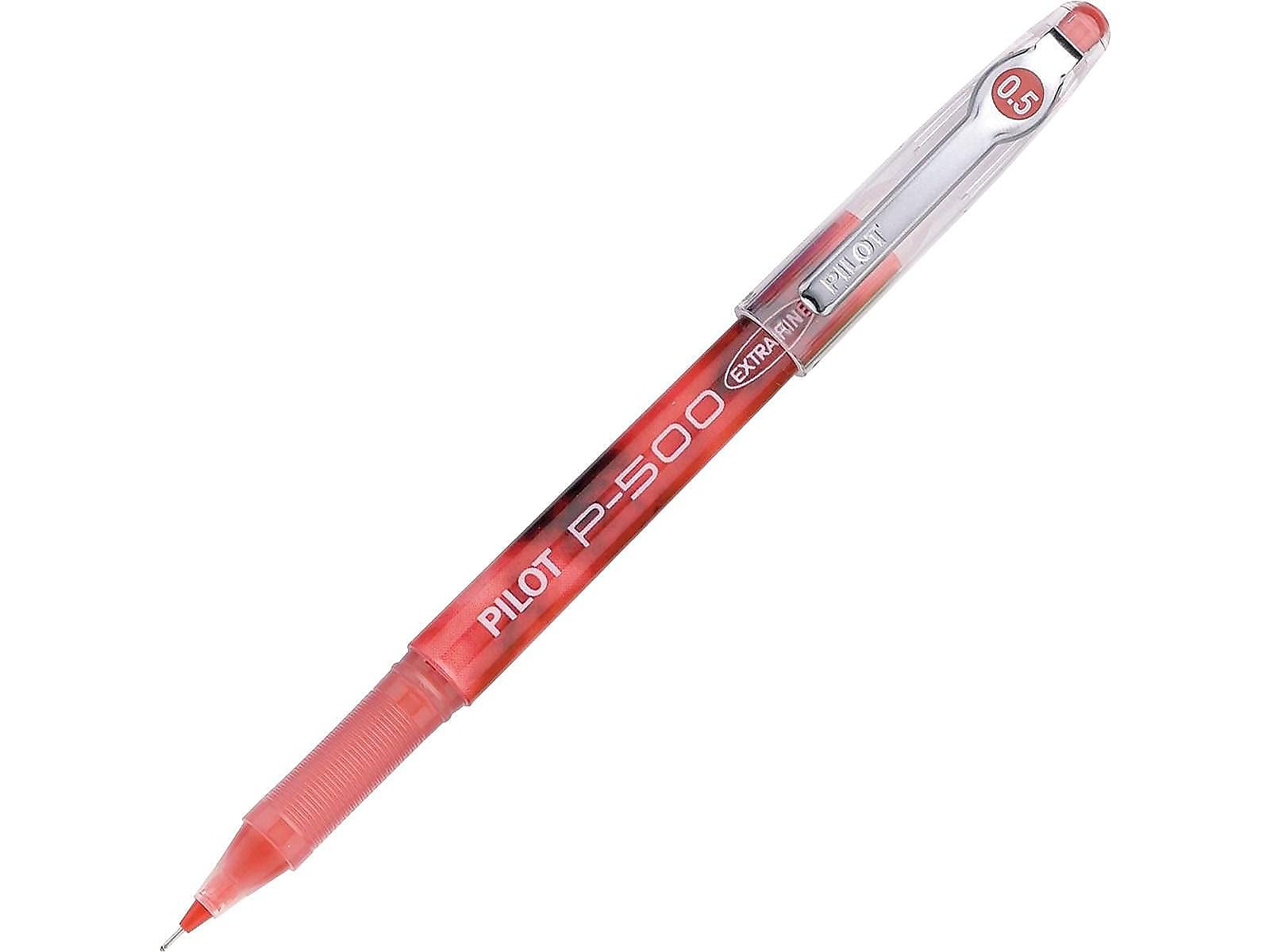 Pilot, Precise P-500 Gel Ink Rolling Ball Stick Pens, Marbled Barrel, Extra Fine Point 0.5 mm, Red, Pack of 12 - Image 3