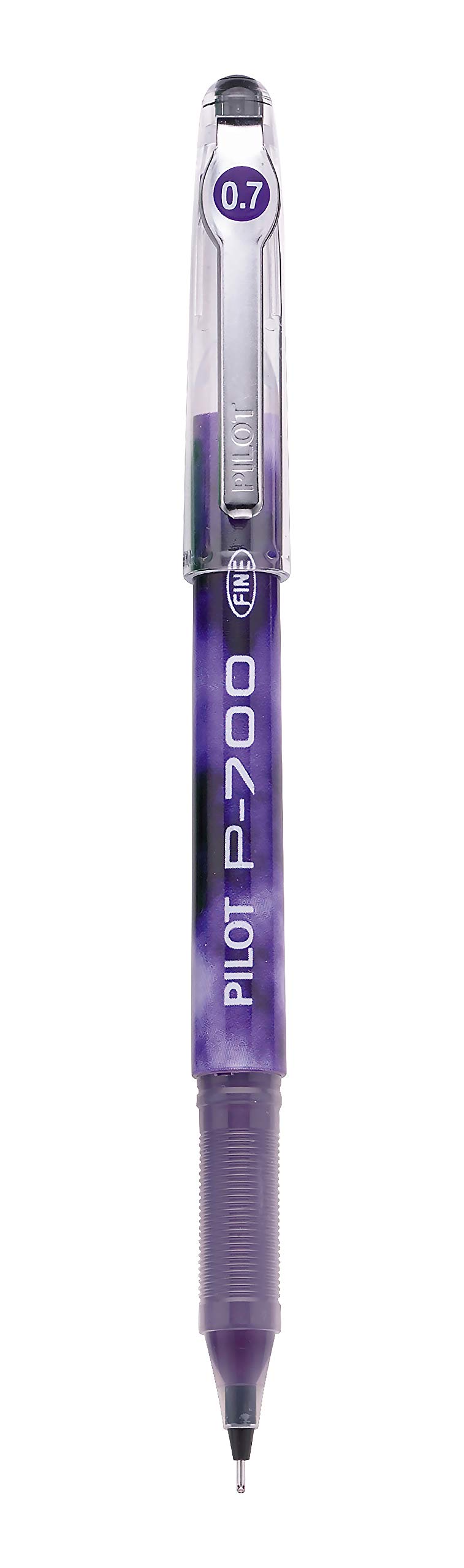 Pilot, Precise P-700 Gel Ink Rolling Ball Stick Pens, Marbled Barrel, Fine Point 0.7 mm, Purple, Pack of 12 - Image 3