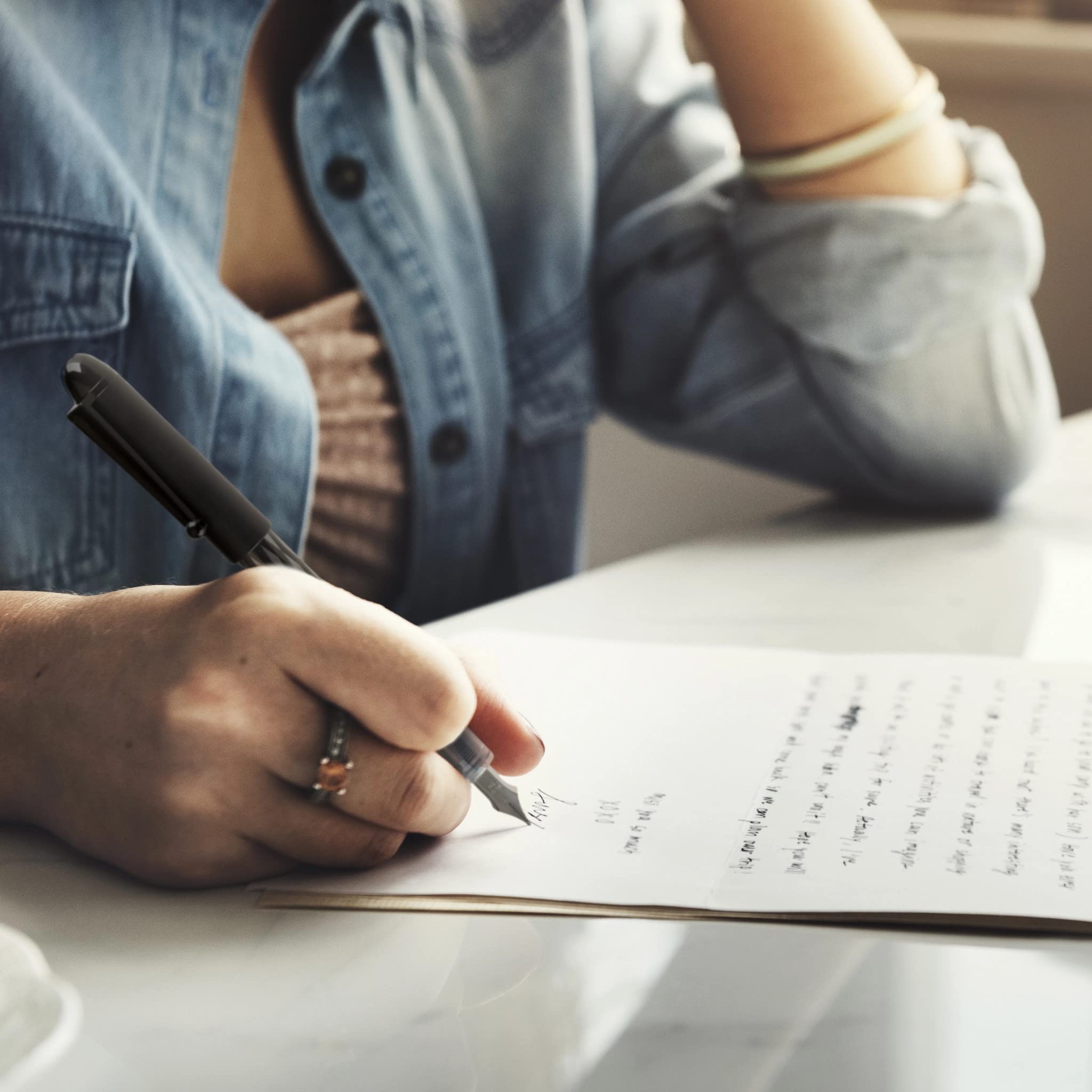 Pilot, Precise Varsity Pre-Filled Fountain Pens, Medium Point 1 mm Stainless Steel Nib, Black, 6-Pack - Image 6