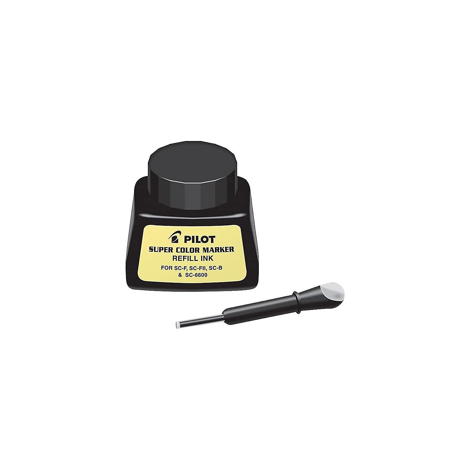 PILOT Super Color Permanent Marker Refill Ink, Black Ink, 1 Ounce Bottle with Dropper (43500) - Image 3